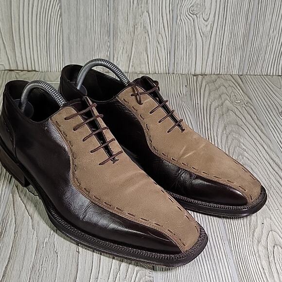 Mezlan Termoli Brown and Tan Leather Lace Up Oxfords Mens Size 9 main image 4